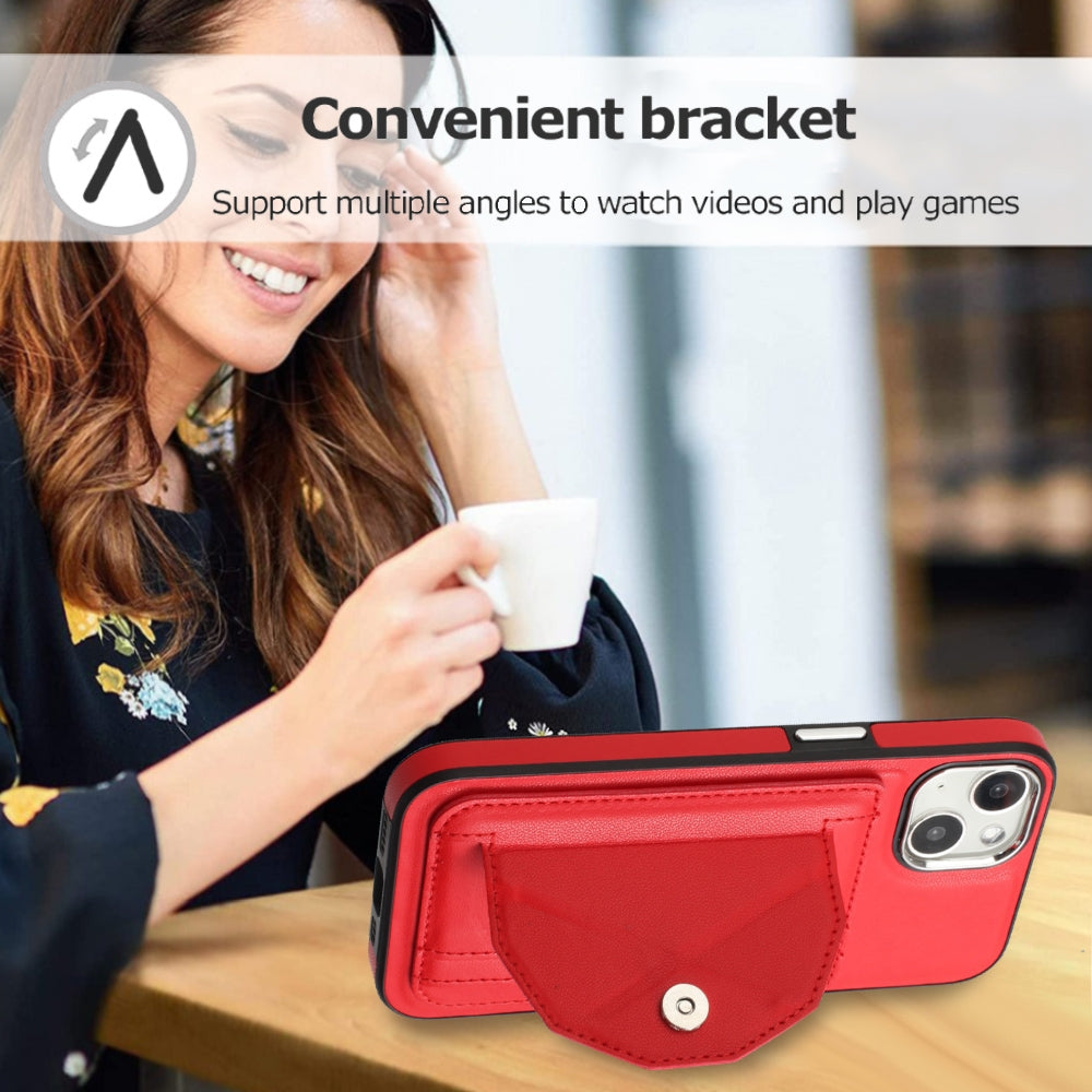 iPhone 14 Shockproof Leather Phone Case with Card Holder - Stylish, Durable, and Convenient