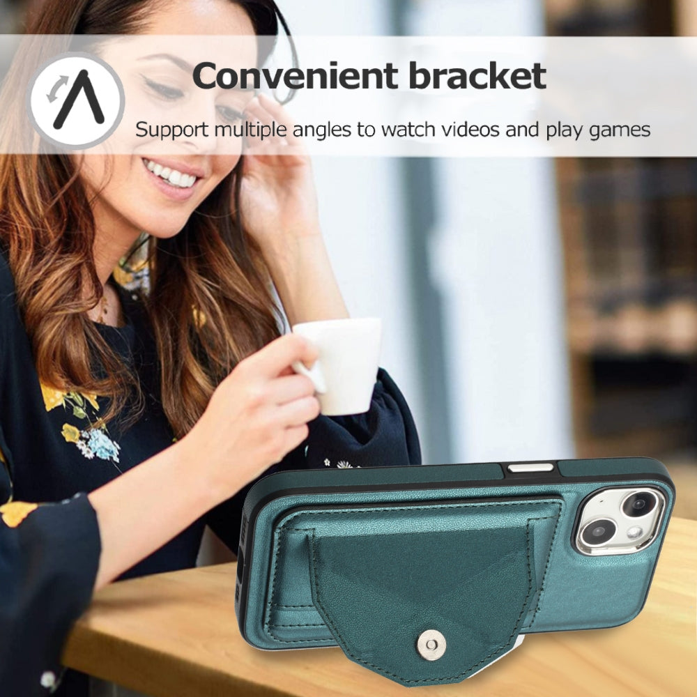 iPhone 14 Shockproof Leather Phone Case with Card Holder - Stylish, Durable, and Convenient
