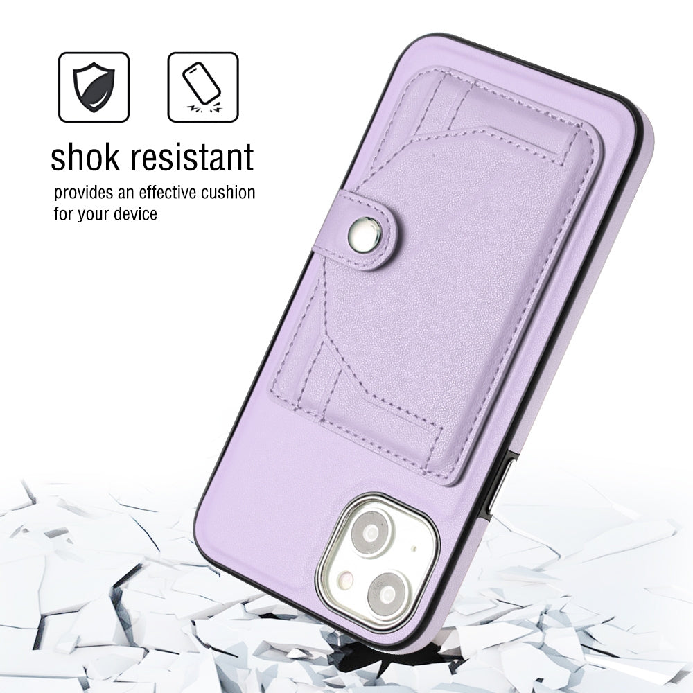 iPhone 14 Plus Shockproof Leather Phone Case with Card Holder - Stylish, Durable, and Convenient