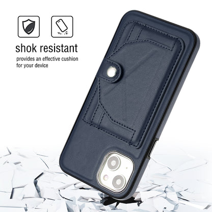 iPhone 14 Plus Shockproof Leather Phone Case with Card Holder - Stylish, Durable, and Convenient