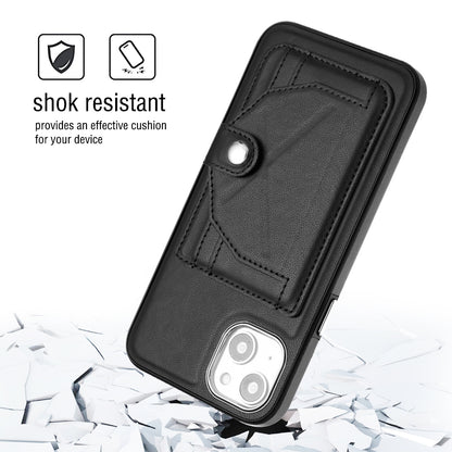 iPhone 14 Plus Shockproof Leather Phone Case with Card Holder - Stylish, Durable, and Convenient