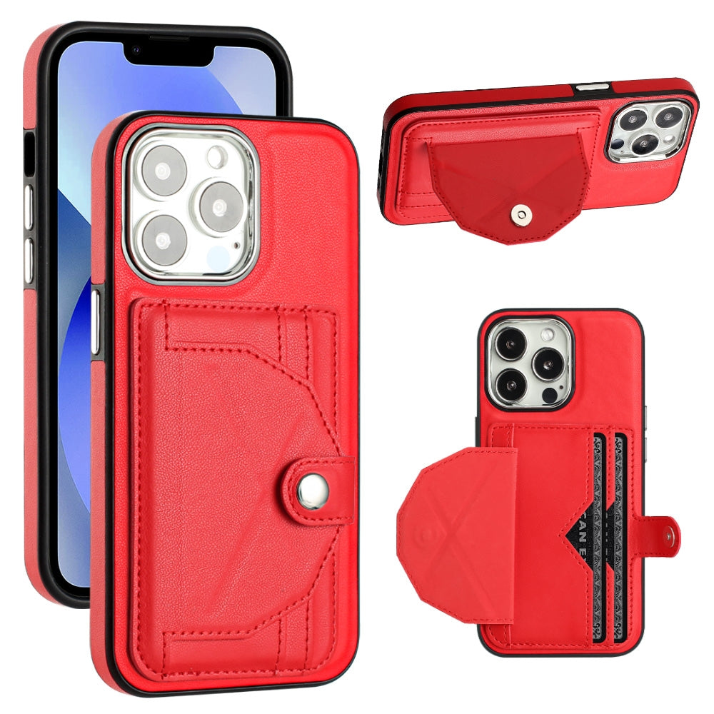 iPhone 14 Pro Shockproof Leather Phone Case with Card Holder - Stylish, Durable, and Convenient