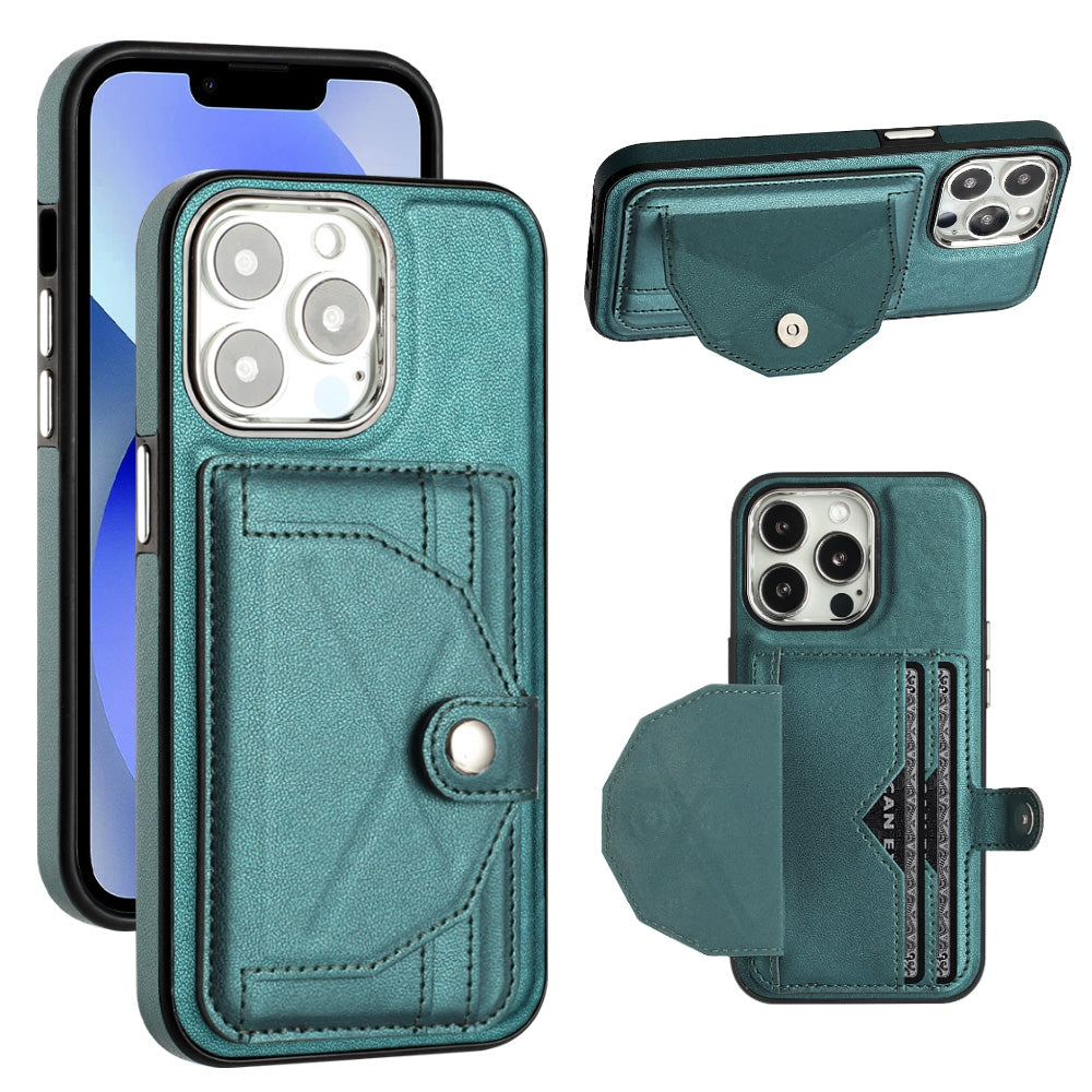 iPhone 14 Pro Shockproof Leather Phone Case with Card Holder - Stylish, Durable, and Convenient