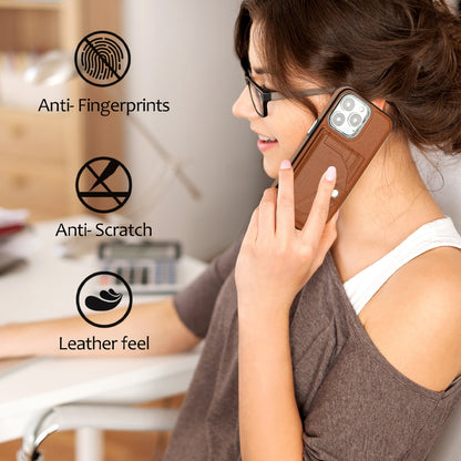 iPhone 14 Pro Shockproof Leather Phone Case with Card Holder - Stylish, Durable, and Convenient