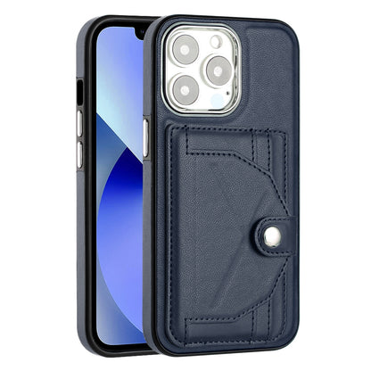 iPhone 14 Pro Shockproof Leather Phone Case with Card Holder - Stylish, Durable, and Convenient
