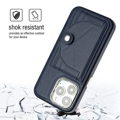 iPhone 14 Pro Shockproof Leather Phone Case with Card Holder - Stylish, Durable, and Convenient