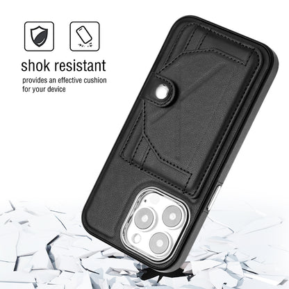 iPhone 14 Pro Shockproof Leather Phone Case with Card Holder - Stylish, Durable, and Convenient