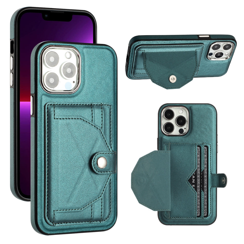 iPhone 14 Pro Max Shockproof Leather Phone Case with Card Holder - Stylish, Durable, and Convenient
