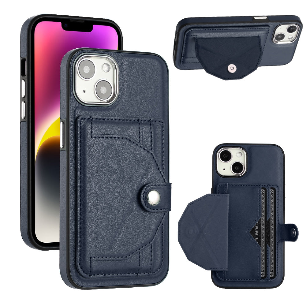 iPhone 13 Shockproof Leather Phone Case with Card Holder - Stylish, Durable, and Convenient