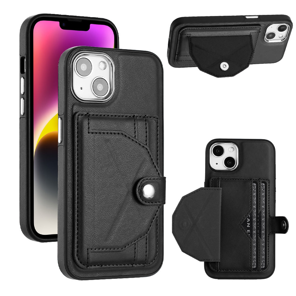 iPhone 13 Shockproof Leather Phone Case with Card Holder - Stylish, Durable, and Convenient