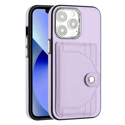 iPhone 13 Pro Shockproof Leather Phone Case with Card Holder - Stylish, Durable, and Convenient