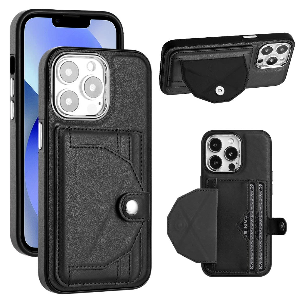 iPhone 13 Pro Shockproof Leather Phone Case with Card Holder - Stylish, Durable, and Convenient