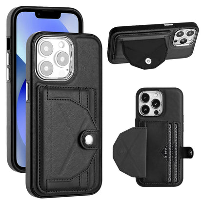 iPhone 13 Pro Shockproof Leather Phone Case with Card Holder - Stylish, Durable, and Convenient