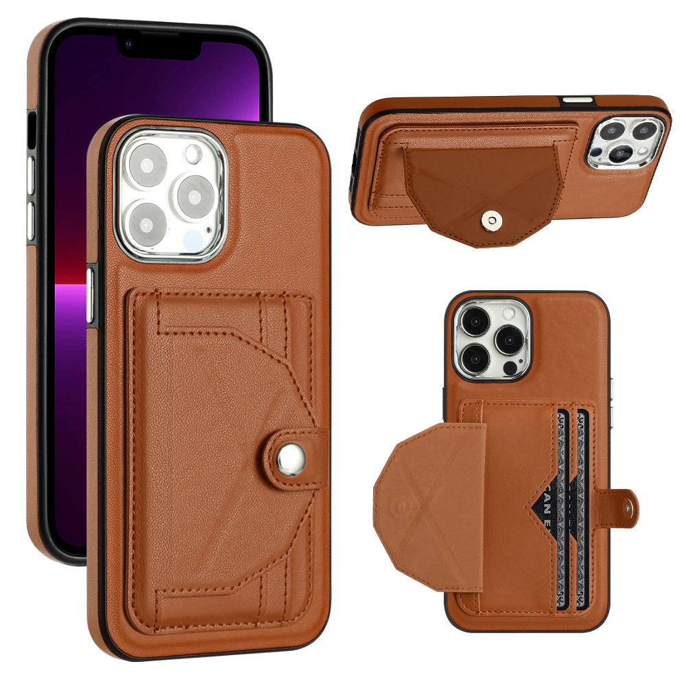 iPhone 13 Pro Max Shockproof Leather Phone Case with Card Holder - Stylish, Durable, and Convenient