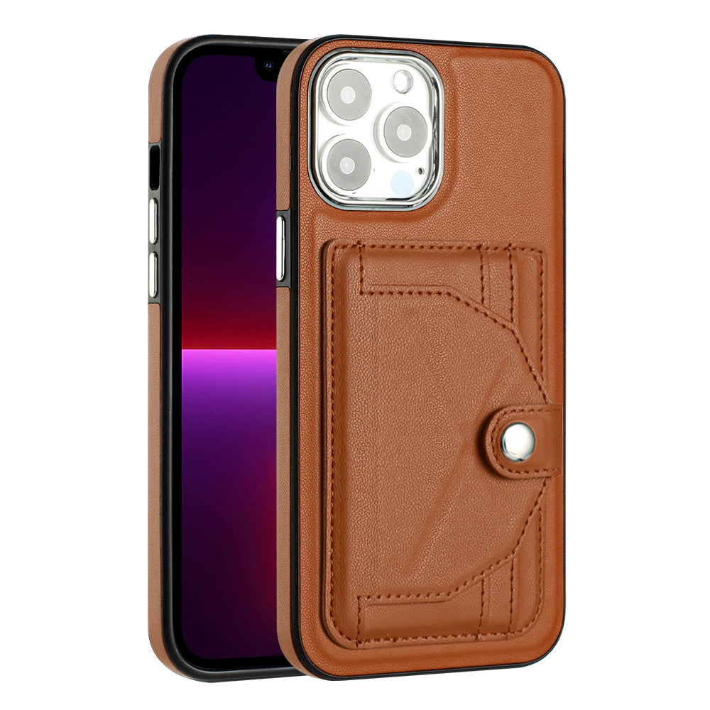 iPhone 13 Pro Max Shockproof Leather Phone Case with Card Holder - Stylish, Durable, and Convenient