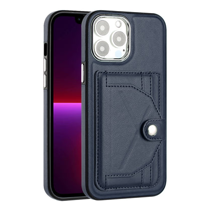 iPhone 13 Pro Max Shockproof Leather Phone Case with Card Holder - Stylish, Durable, and Convenient