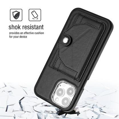 iPhone 13 Pro Max Shockproof Leather Phone Case with Card Holder - Stylish, Durable, and Convenient