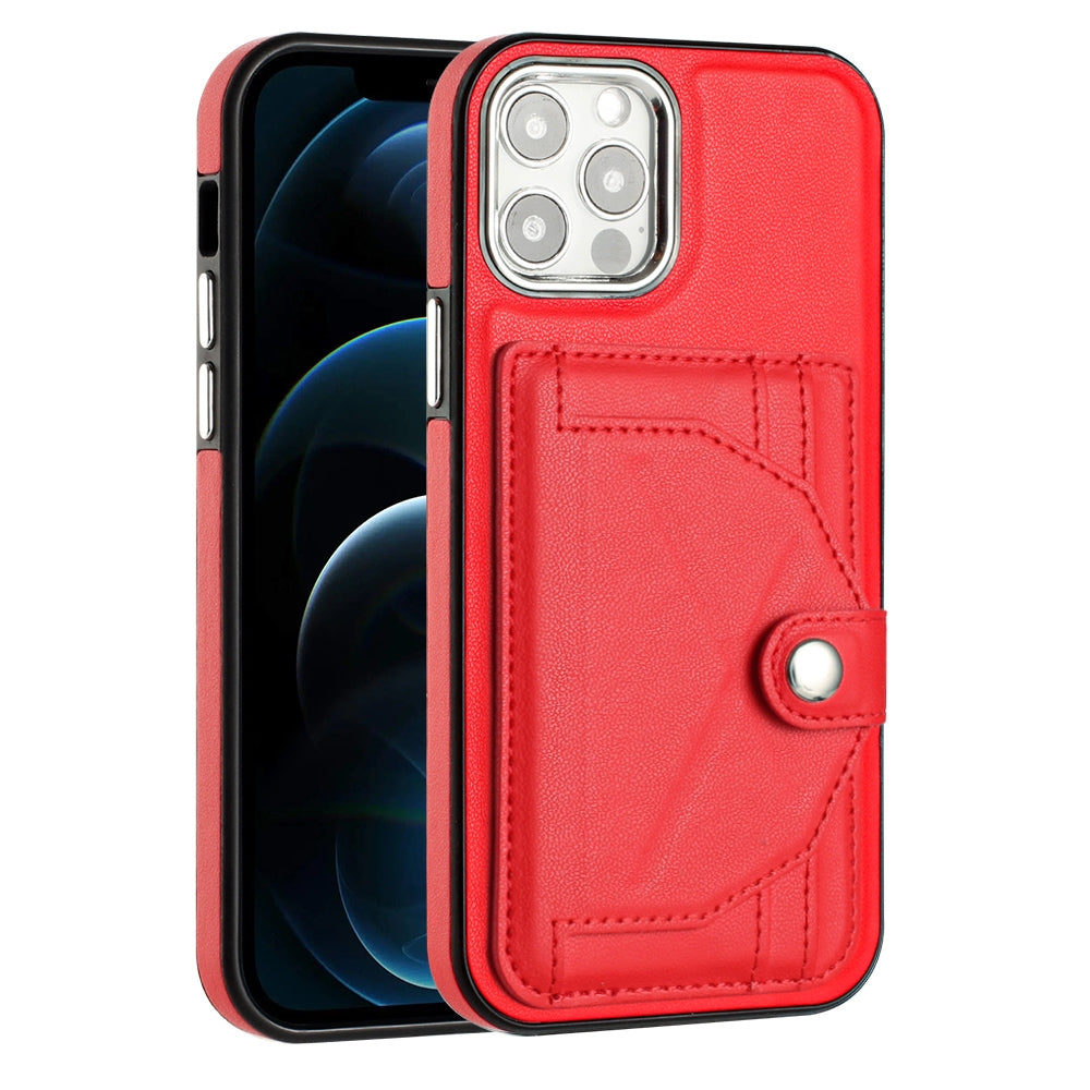 iPhone 12 Shockproof Leather Phone Case with Card Holder - Stylish, Durable, and Convenient