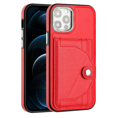 iPhone 12 Shockproof Leather Phone Case with Card Holder - Stylish, Durable, and Convenient