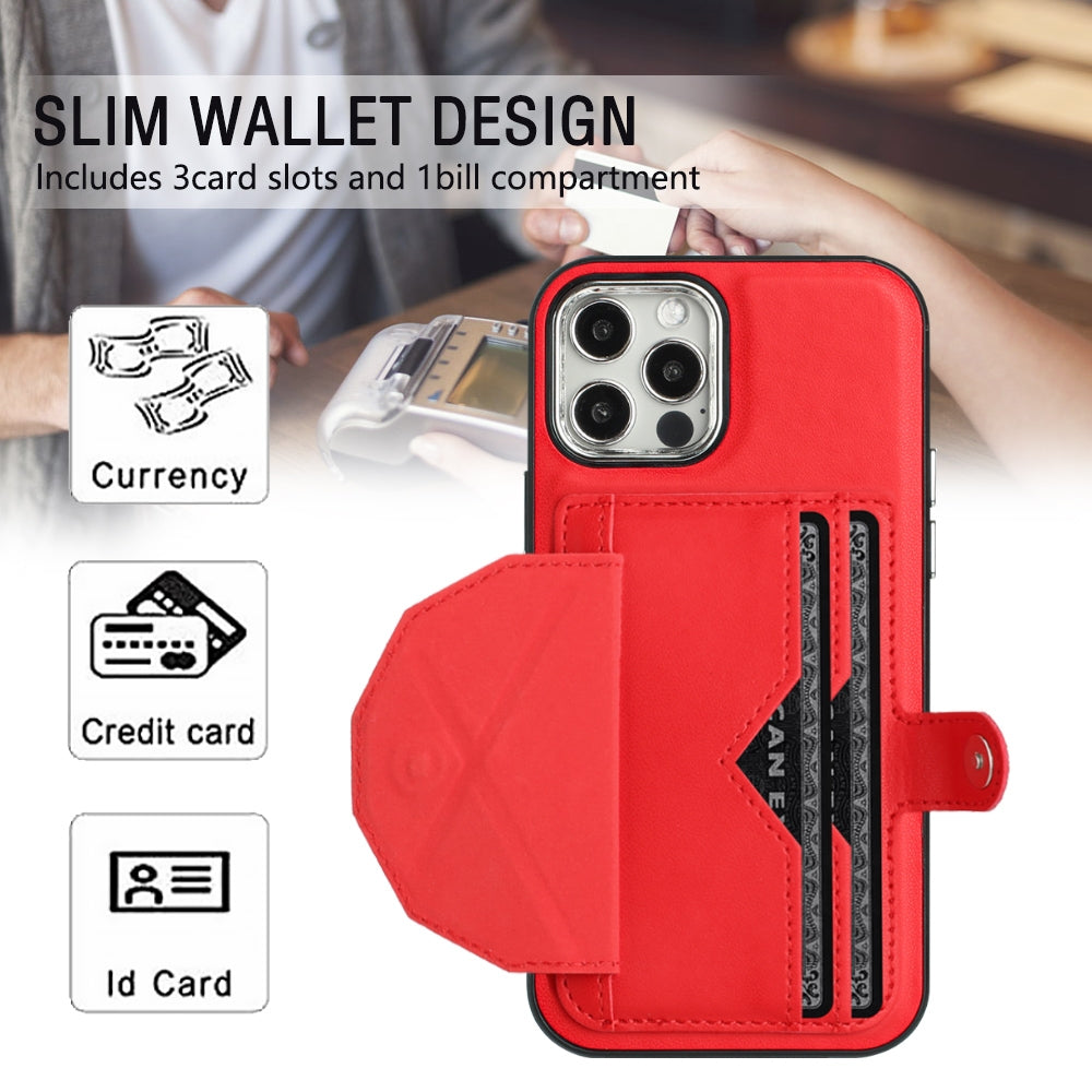 iPhone 12 Shockproof Leather Phone Case with Card Holder - Stylish, Durable, and Convenient