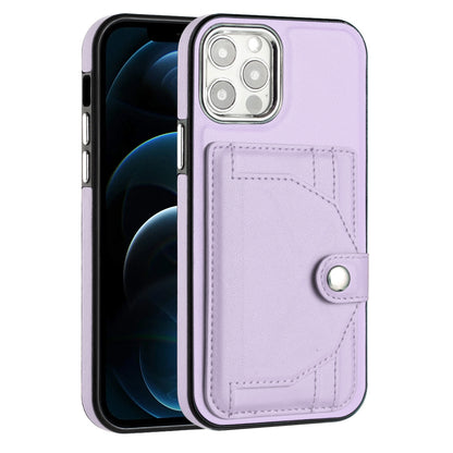 iPhone 12 Pro Shockproof Leather Phone Case with Card Holder - Stylish, Durable, and Convenient