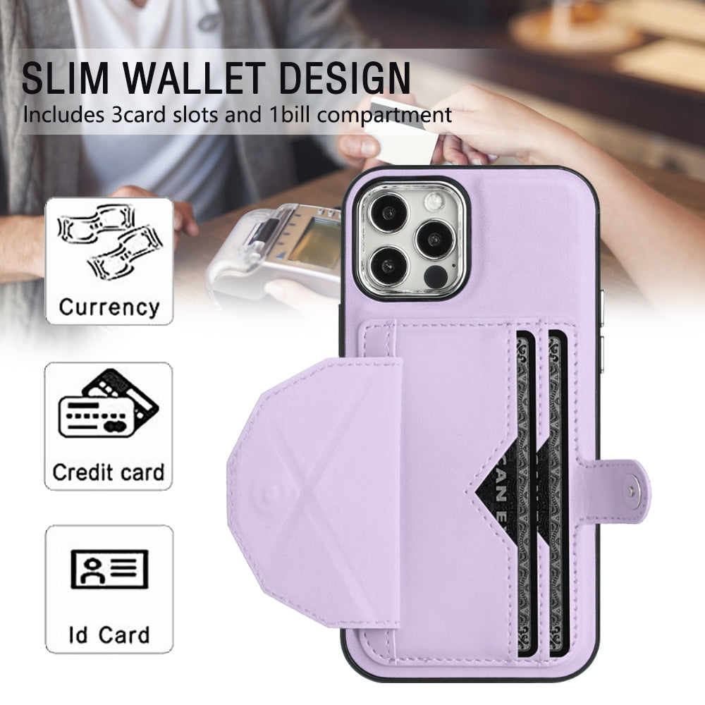 iPhone 12 Shockproof Leather Phone Case with Card Holder - Stylish, Durable, and Convenient
