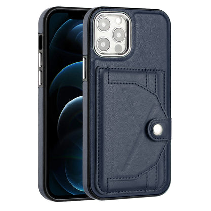 iPhone 12 Shockproof Leather Phone Case with Card Holder - Stylish, Durable, and Convenient