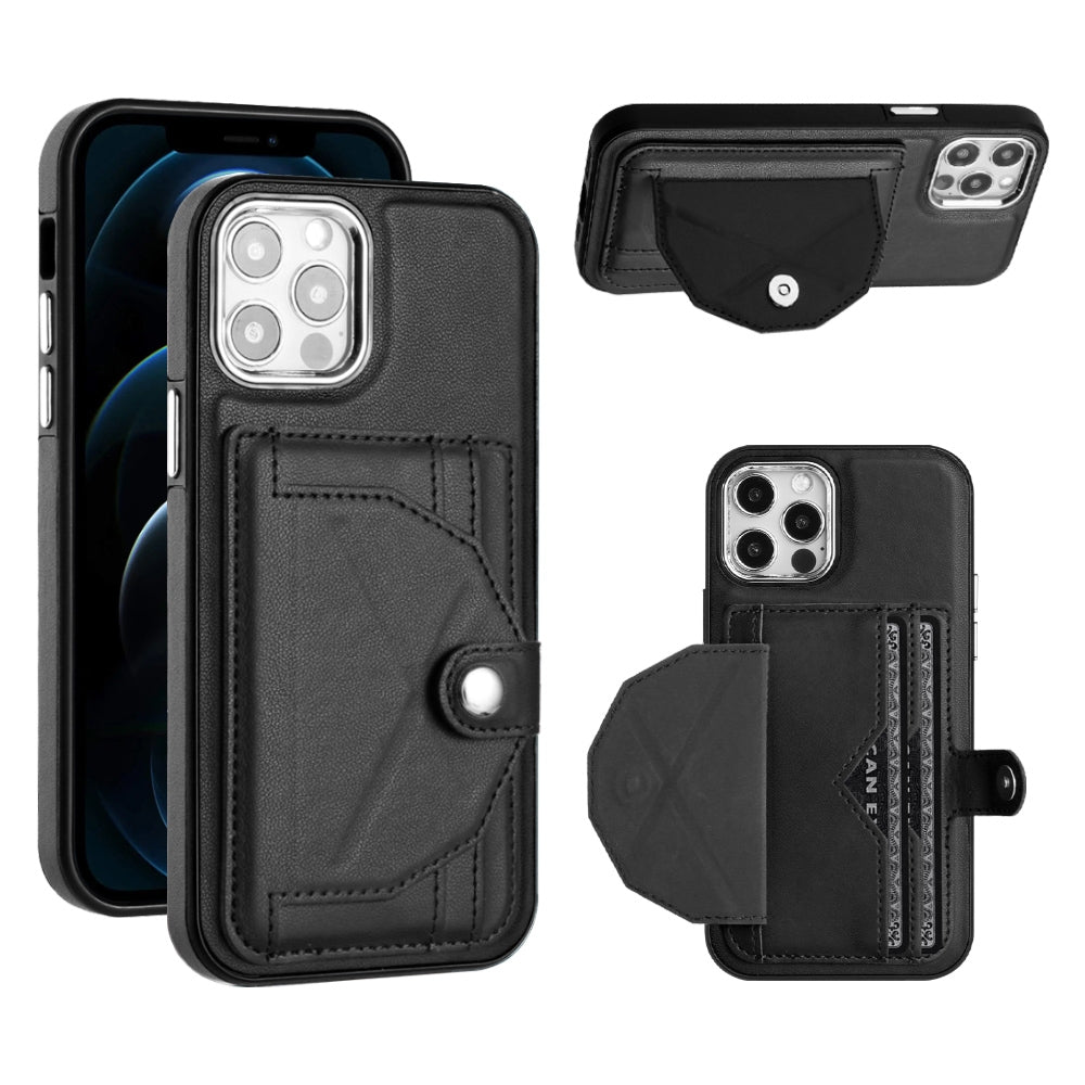 iPhone 12 Shockproof Leather Phone Case with Card Holder - Stylish, Durable, and Convenient