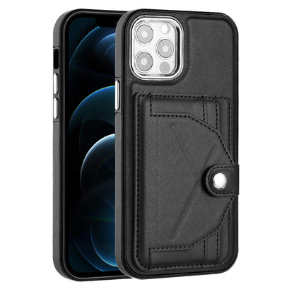 iPhone 12 Pro Shockproof Leather Phone Case with Card Holder - Stylish, Durable, and Convenient