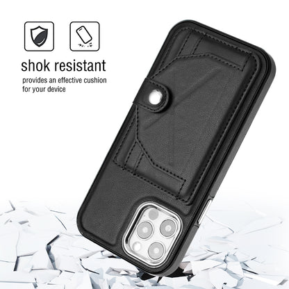 iPhone 12 Shockproof Leather Phone Case with Card Holder - Stylish, Durable, and Convenient
