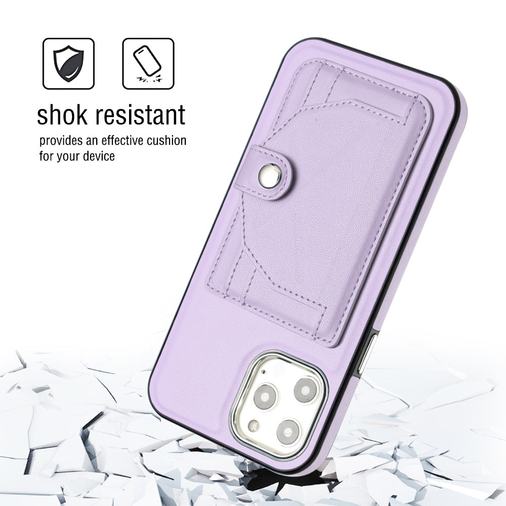 iPhone 12 Pro Max Shockproof Leather Phone Case with Card Holder - Stylish, Durable, and Convenient