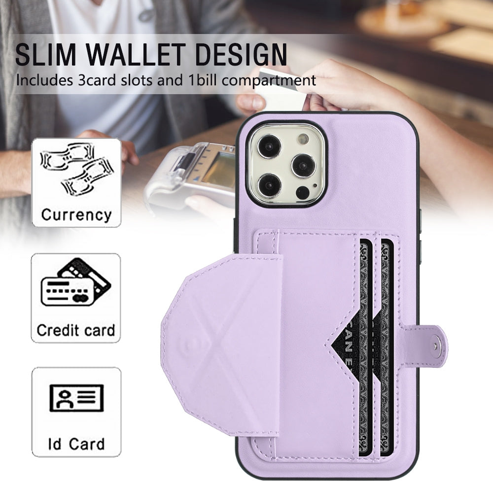 iPhone 12 Pro Max Shockproof Leather Phone Case with Card Holder - Stylish, Durable, and Convenient
