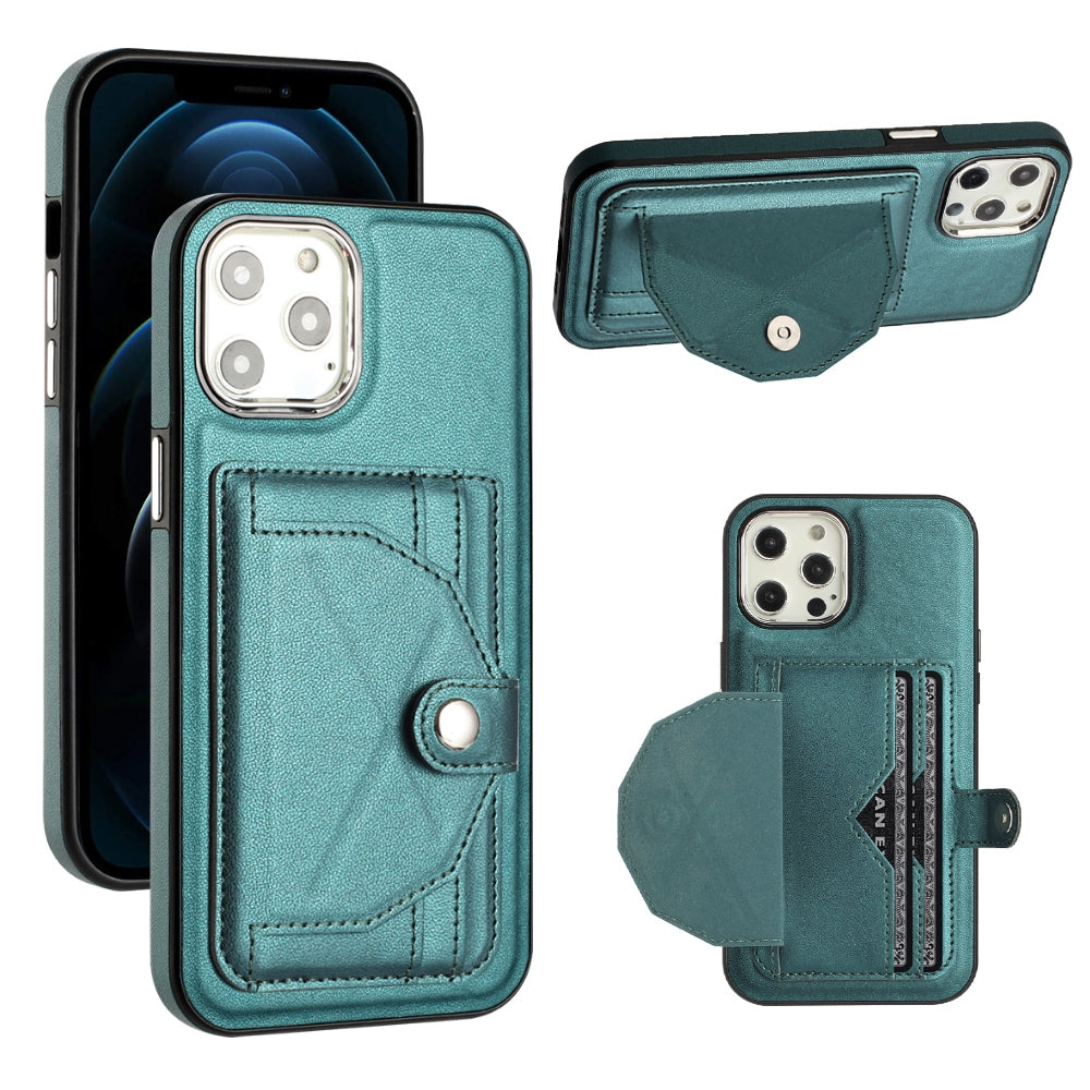 iPhone 12 Pro Max Shockproof Leather Phone Case with Card Holder - Stylish, Durable, and Convenient
