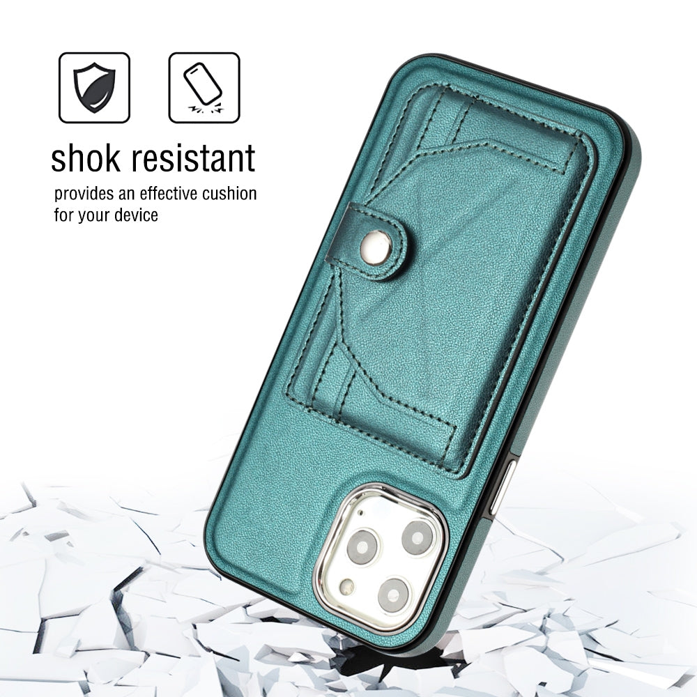 iPhone 12 Pro Max Shockproof Leather Phone Case with Card Holder - Stylish, Durable, and Convenient
