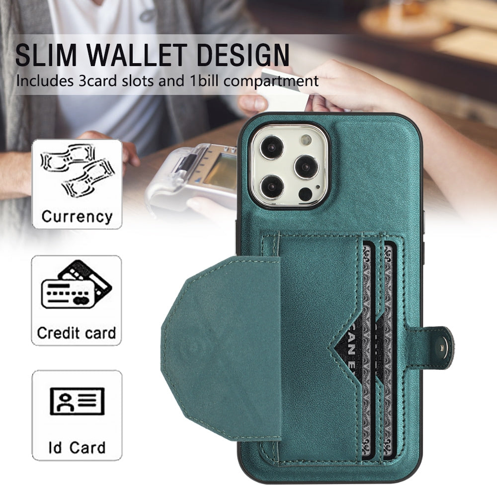 iPhone 12 Pro Max Shockproof Leather Phone Case with Card Holder - Stylish, Durable, and Convenient