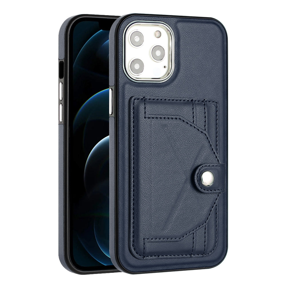 iPhone 12 Pro Max Shockproof Leather Phone Case with Card Holder - Stylish, Durable, and Convenient