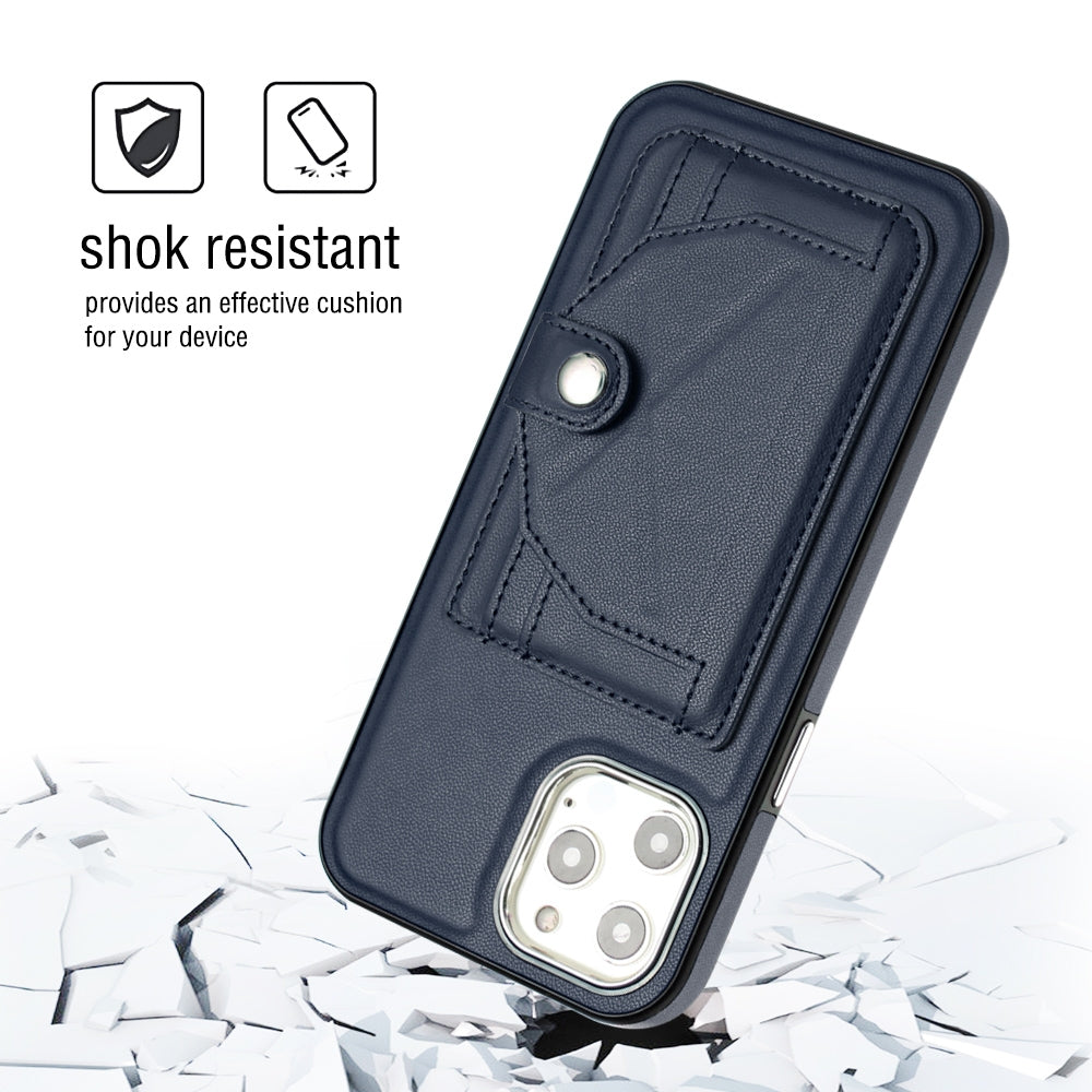 iPhone 12 Pro Max Shockproof Leather Phone Case with Card Holder - Stylish, Durable, and Convenient