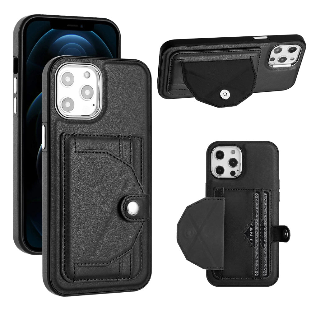 iPhone 12 Pro Max Shockproof Leather Phone Case with Card Holder - Stylish, Durable, and Convenient