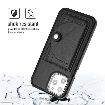 iPhone 12 Pro Max Shockproof Leather Phone Case with Card Holder - Stylish, Durable, and Convenient