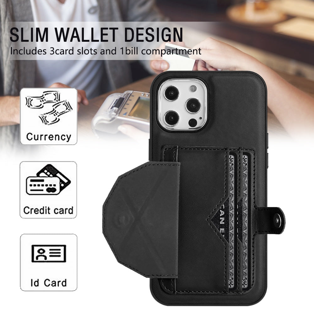 iPhone 12 Pro Max Shockproof Leather Phone Case with Card Holder - Stylish, Durable, and Convenient