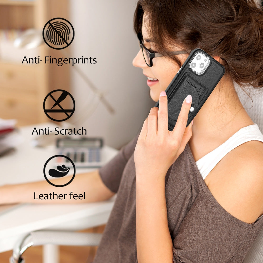 iPhone 12 Pro Max Shockproof Leather Phone Case with Card Holder - Stylish, Durable, and Convenient