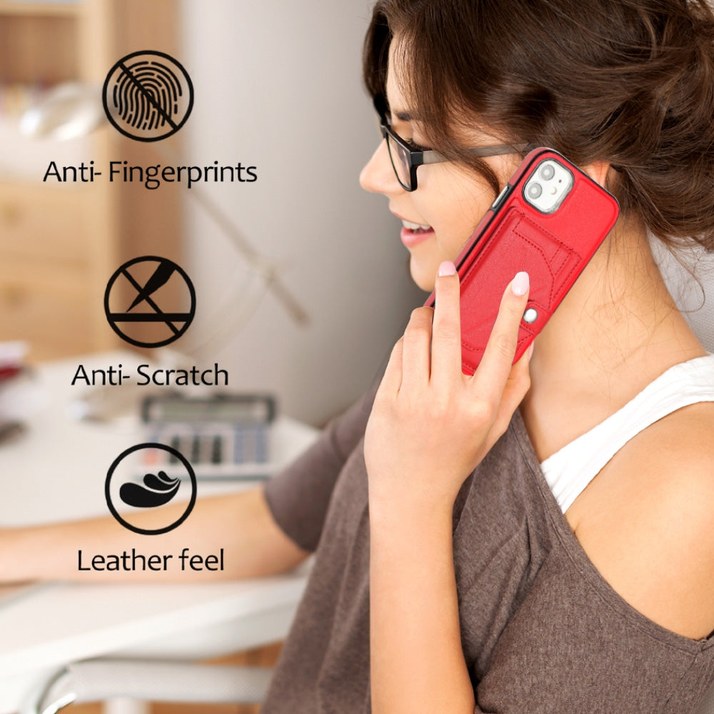 iPhone 11 Shockproof Leather Phone Case with Card Holder - Stylish, Durable, and Convenient