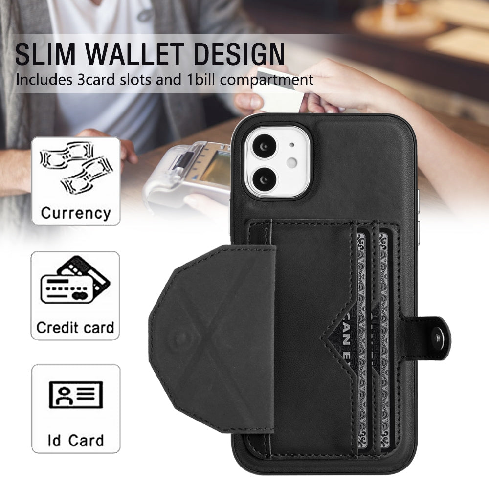 iPhone 11 Shockproof Leather Phone Case with Card Holder - Stylish, Durable, and Convenient