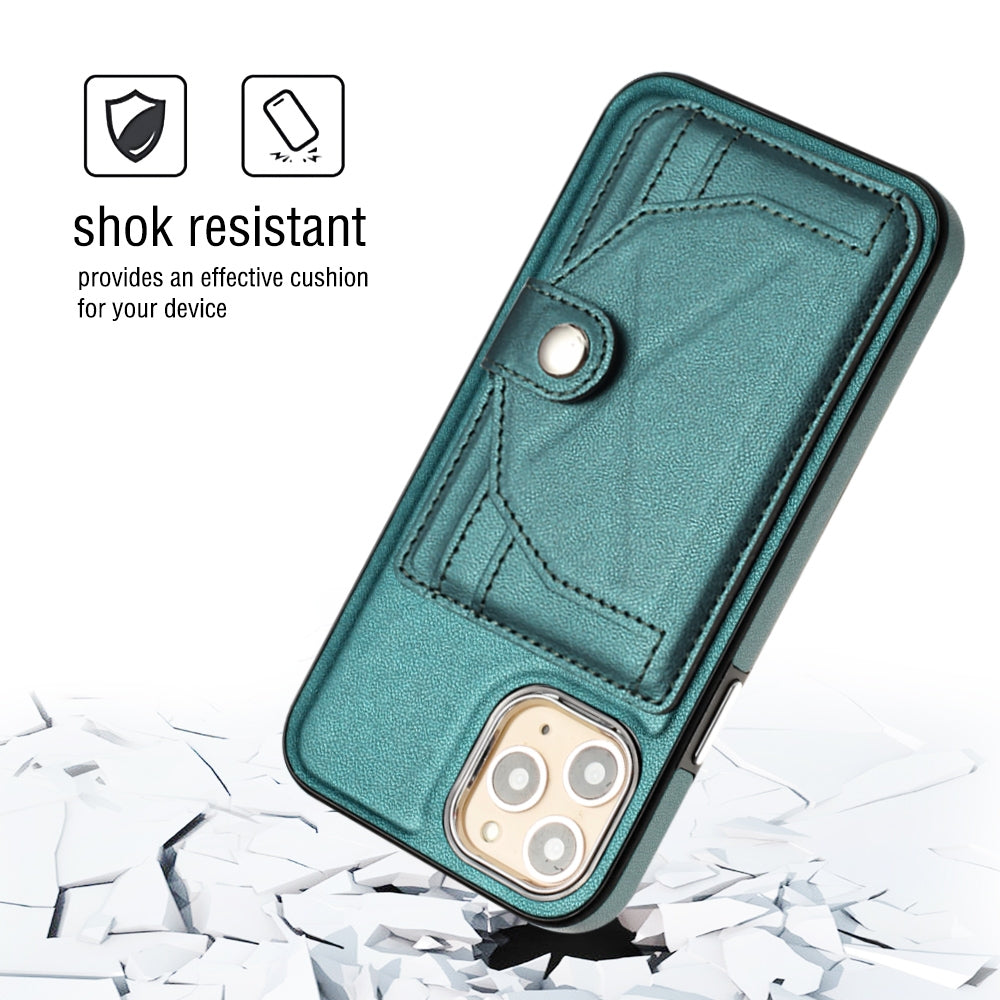 iPhone 11 Pro Shockproof Leather Phone Case with Card Holder - Stylish, Durable, and Convenient
