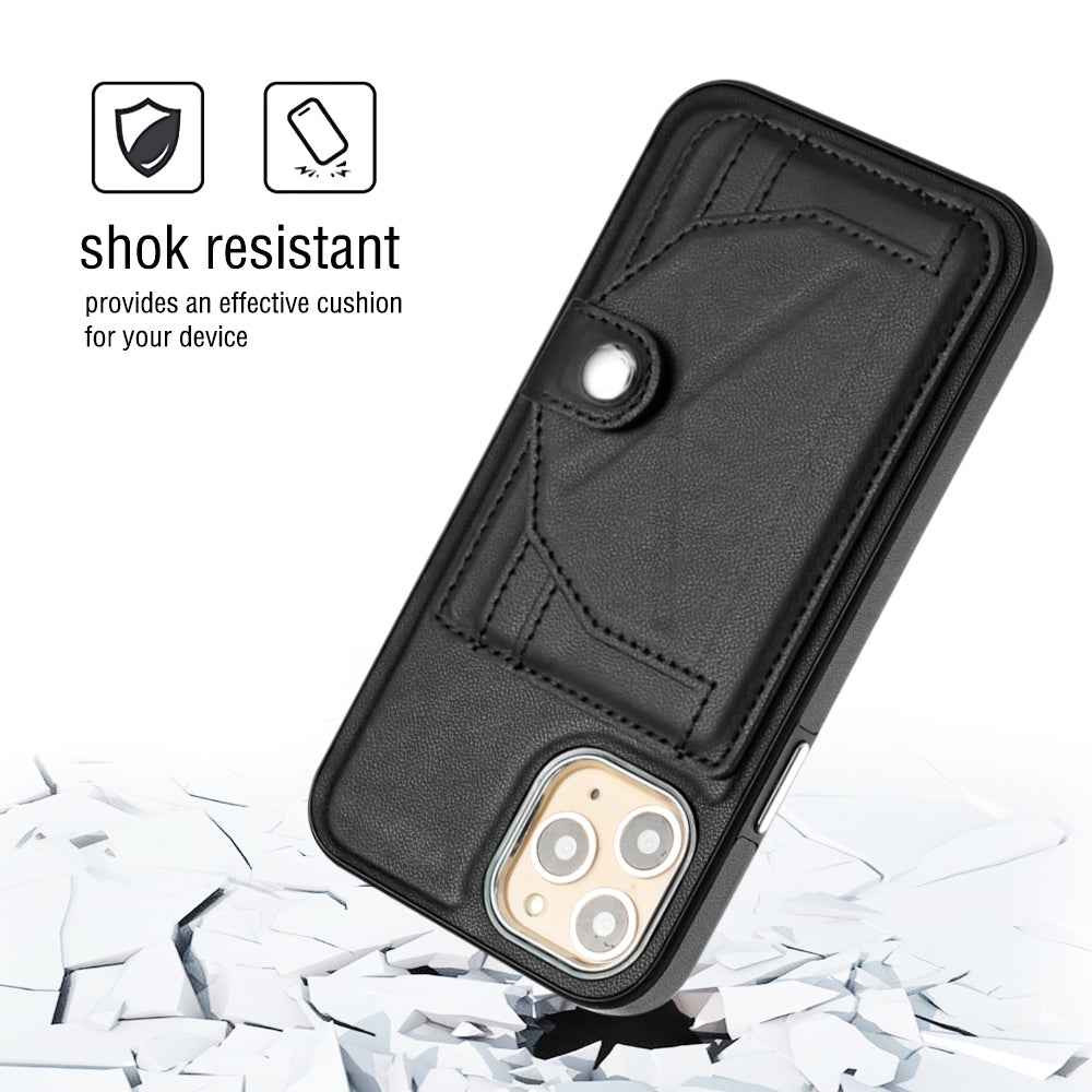 iPhone 11 Pro Shockproof Leather Phone Case with Card Holder - Stylish, Durable, and Convenient