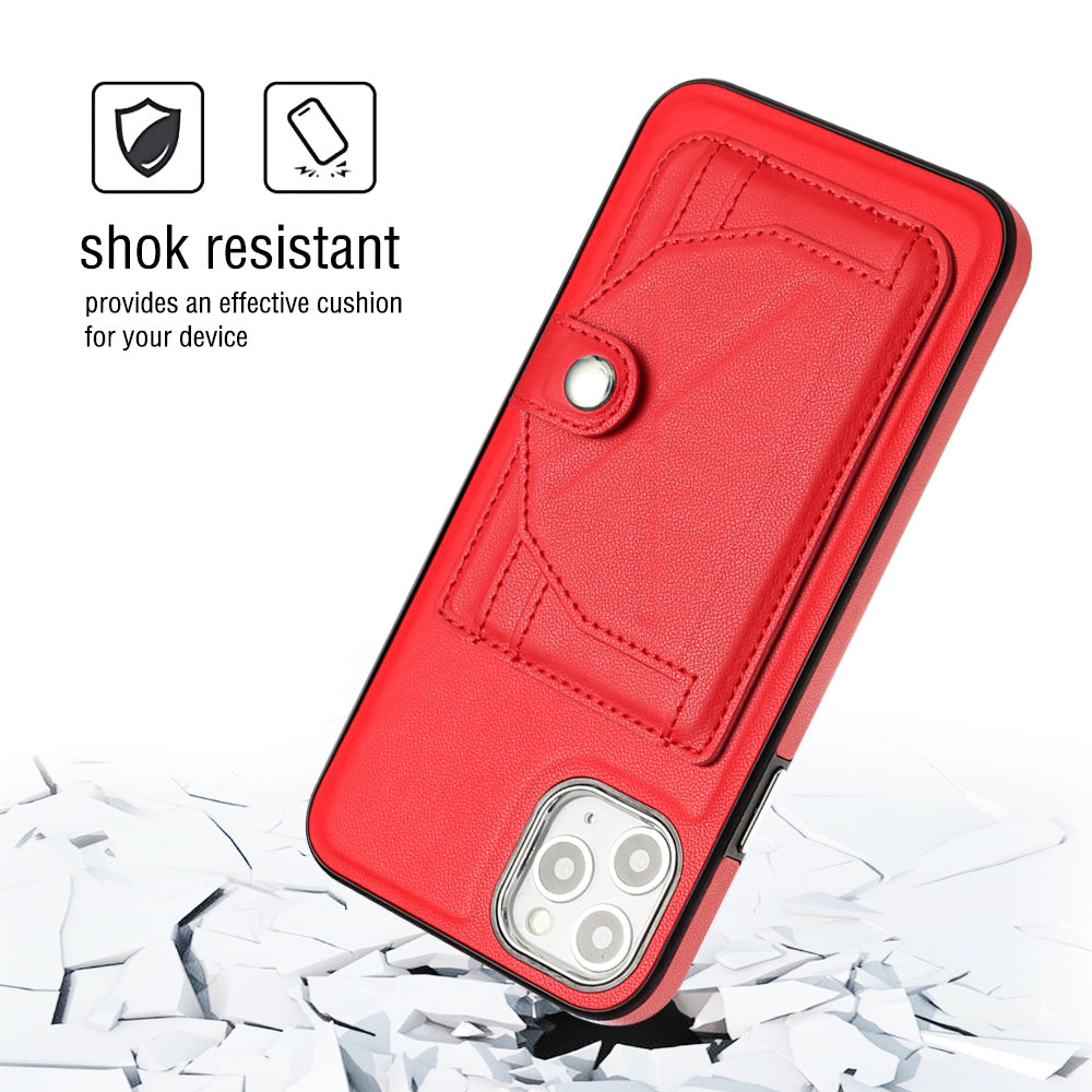 iPhone 11 Pro Max Shockproof Leather Phone Case with Card Holder - Stylish, Durable, and Convenient