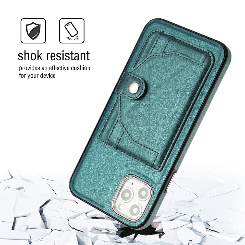 iPhone 11 Pro Max Shockproof Leather Phone Case with Card Holder - Stylish, Durable, and Convenient