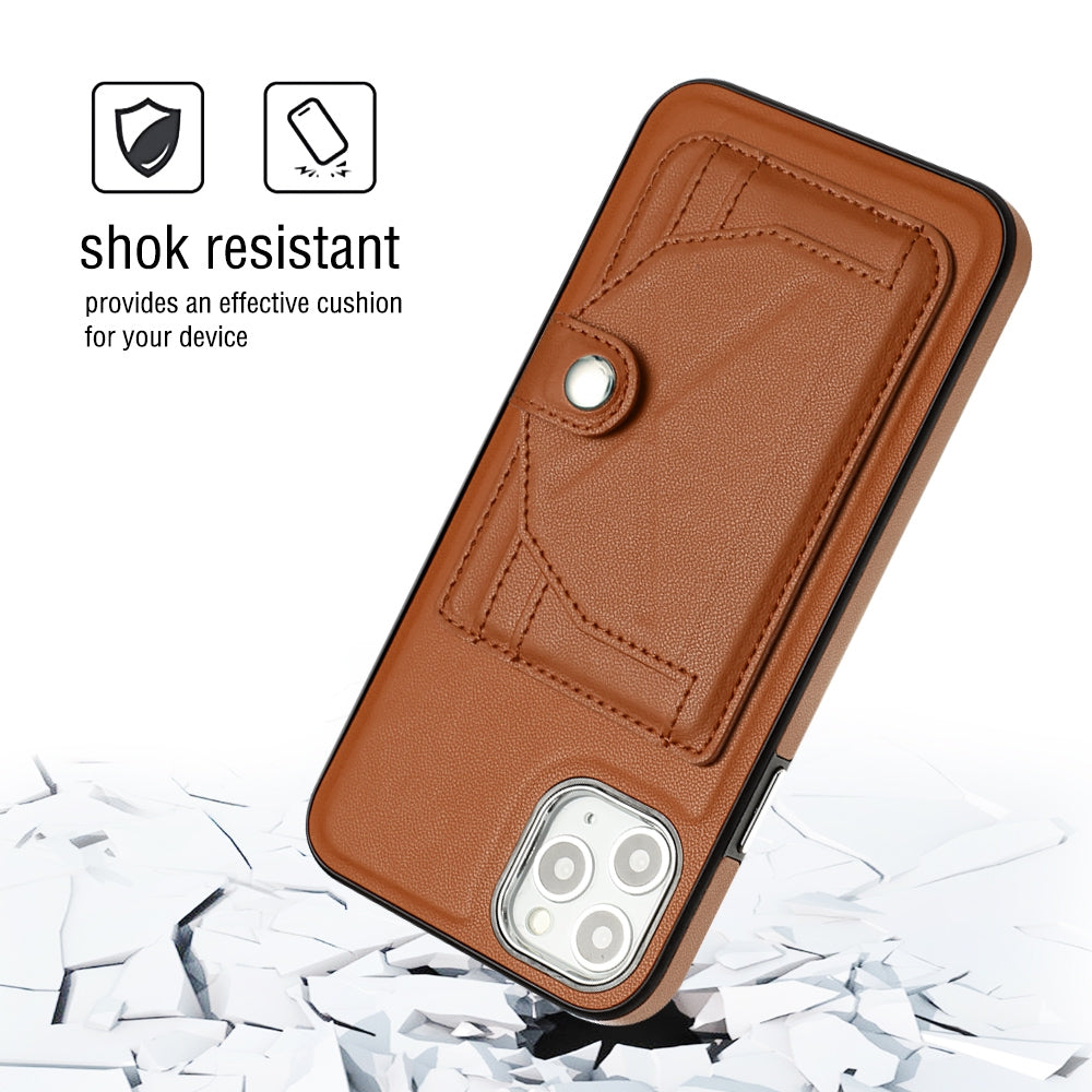 iPhone 11 Pro Max Shockproof Leather Phone Case with Card Holder - Stylish, Durable, and Convenient