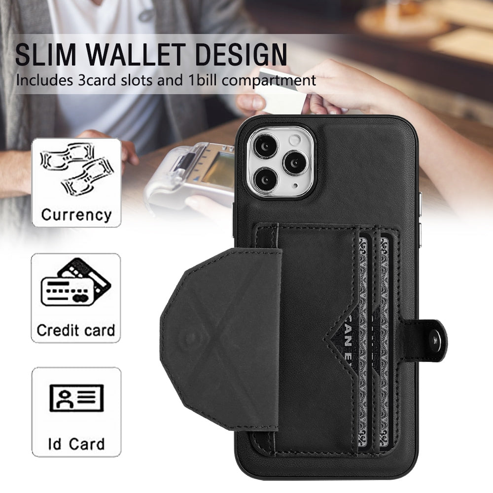 iPhone 11 Pro Max Shockproof Leather Phone Case with Card Holder - Stylish, Durable, and Convenient