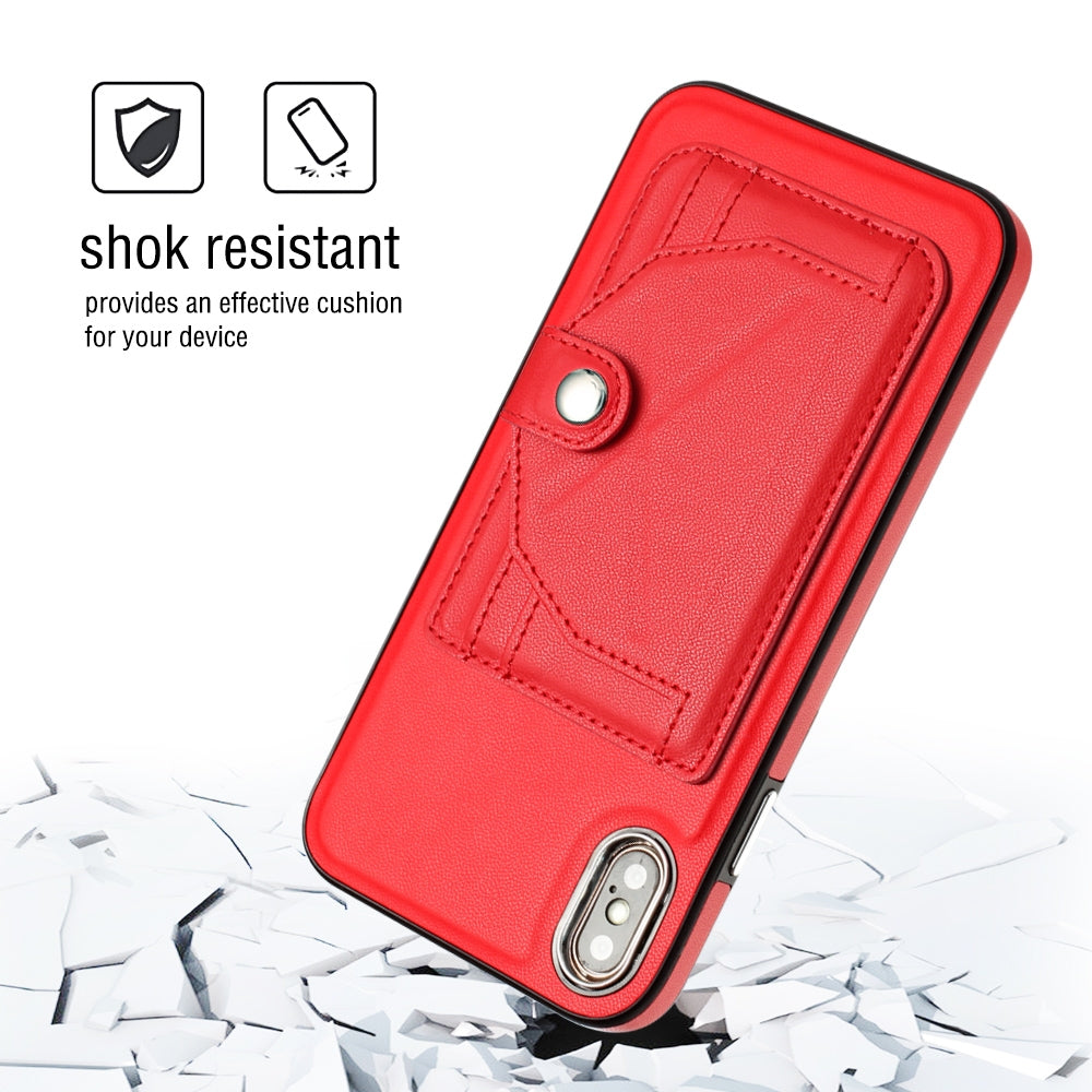 iPhone XS Max Shockproof Leather Phone Case with Card Holder - Stylish, Durable, and Convenient